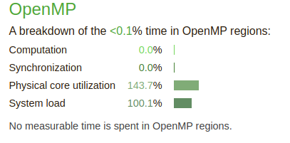 Performance report Details - OpenMP